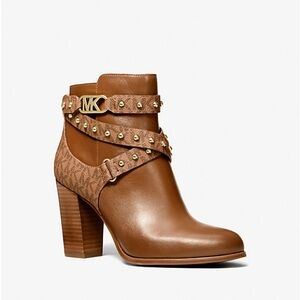 Michael Kors “Kincaid” Studded Logo Trim Ankle Boot (New W/O Box)
